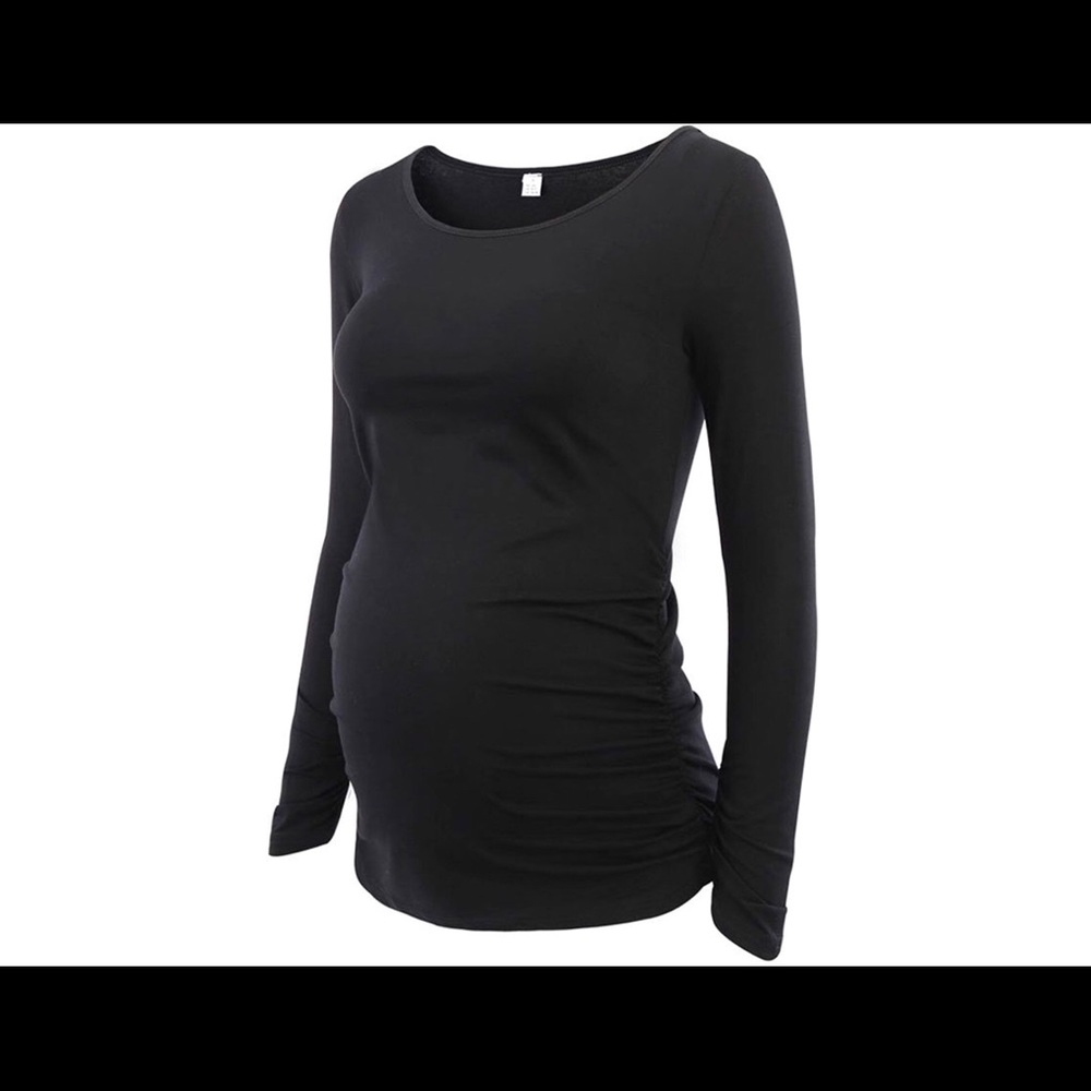 NWOT Maternity Black 3/4 Sleeve Top Small
